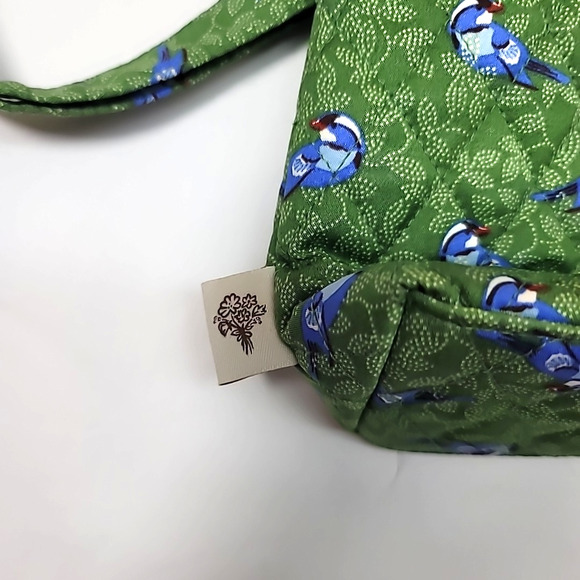 Vera Bradley Original Zip Hipster Green Birds Crossbody Bag (Bluebirds on Green) - Picture 10 of 12